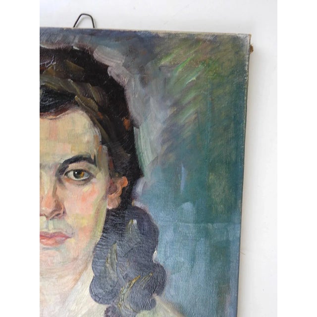 Portraiture Early 20th Century Impressionist Continental Portrait of Woman Painting For Sale - Image 3 of 10