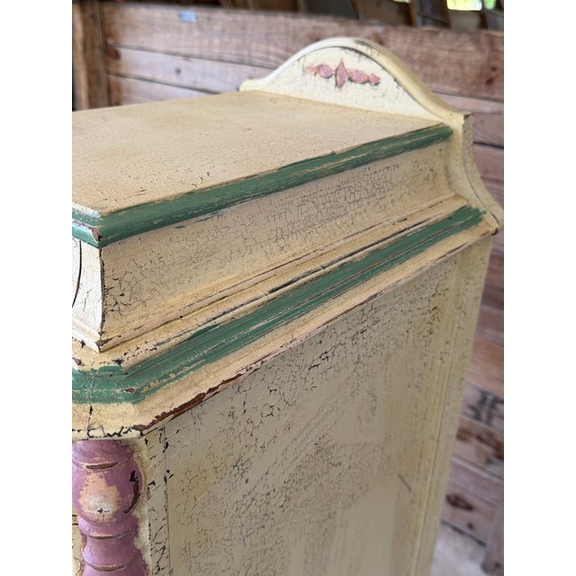 Vintage French Country Distressed Jewelry & Lingerie Chest on Casters For Sale - Image 4 of 12