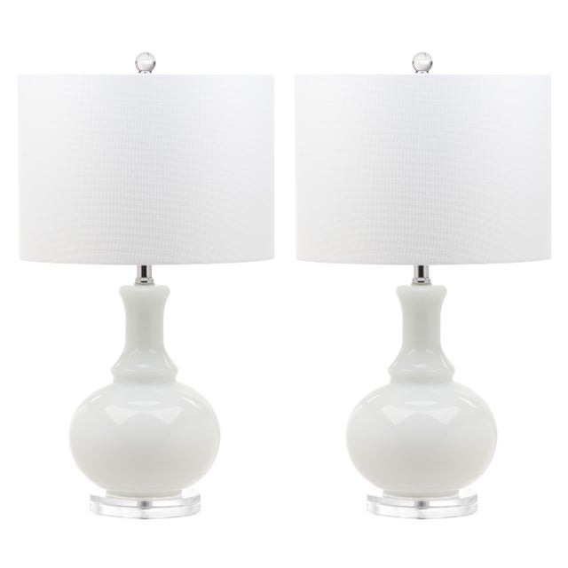 Chrome Gourd Table Lamp in Off White - a Pair For Sale - Image 8 of 8