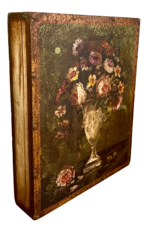 1930s Large Italian Florentine Hinged Box With Still Life Decoration