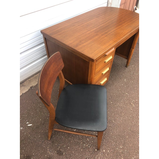 Mid Century Modern Desk By Jasper Office Furniture Co With Chair 2 Pieces Chairish