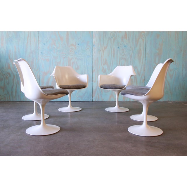 Metal Early Tulip Chairs by Eero Saarinen for Knoll Tulip Chair Set of 6 1960s For Sale - Image 7 of 14