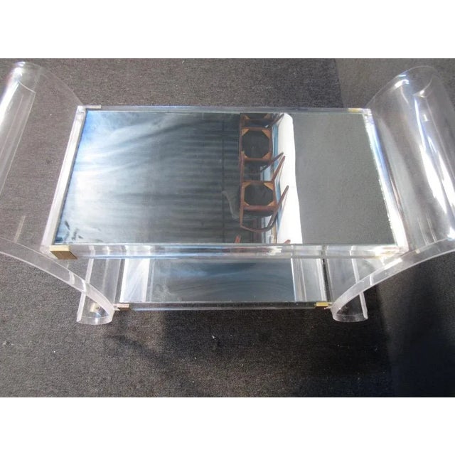 Metal Unique Bar Cart in Lucite and Mirror For Sale - Image 7 of 13