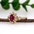 1ct Mozambique Ruby and Earth-Mined Diamond Floral Ring in Solid 14k Gold, Size 6.75 For Sale - Image 4 of 7
