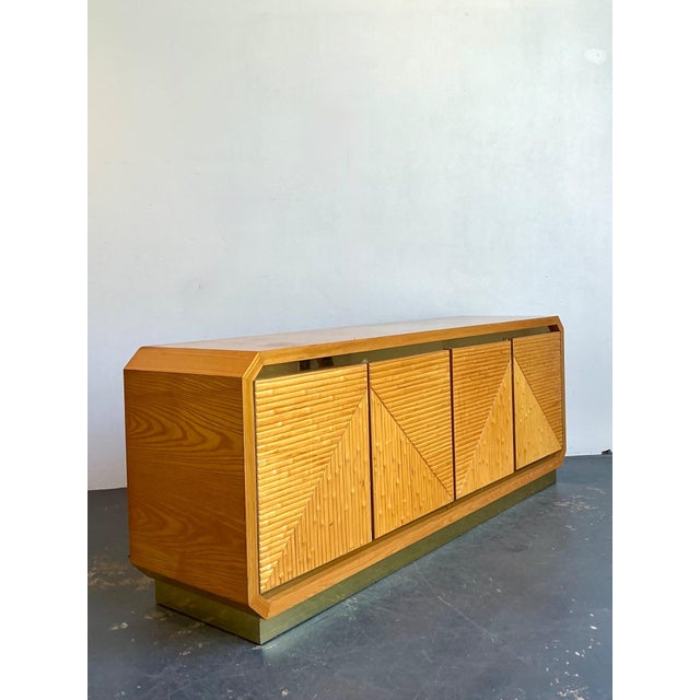 Vintage Geometric Bamboo Credenza For Sale In West Palm - Image 6 of 15