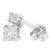 Contemporary 14K White Gold 1/2 cttw Round Cut Diamond Earrings (H-I, SI2-I1) For Sale - Image 3 of 4
