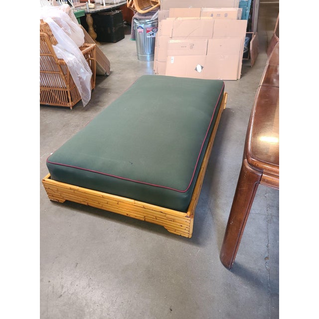 Restored Mid-Century Stacked Rattan Bed Sofa Daybed For Sale - Image 4 of 9
