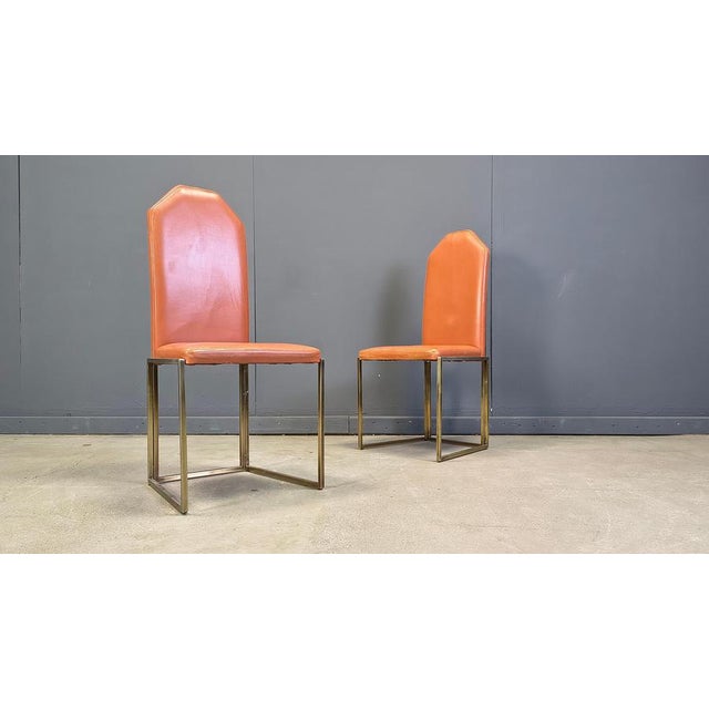 Vintage Brass Dining Chairs from Belgo Chrom, 1970s, Set of 6 For Sale - Image 11 of 15