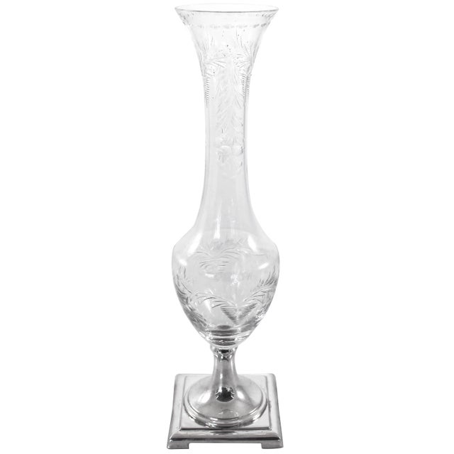 Metal Crystal and Sterling Bud Vase For Sale - Image 7 of 7