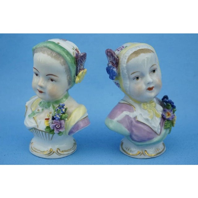 19th Century Porcelain Busts of Girls from the Imperial Manufactory of Vienna, Austria, Set of 2 For Sale - Image 8 of 18