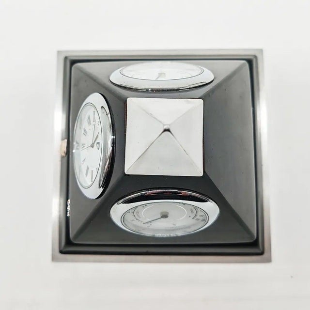 Black Black Pyramide Table Clock by Gianfranco Ferrè, Italy, 1970s For Sale - Image 8 of 10