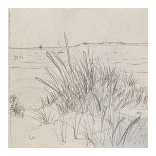 1970s Robert Angeloch Wellfleet Harbor Massachusetts Drawing For Sale