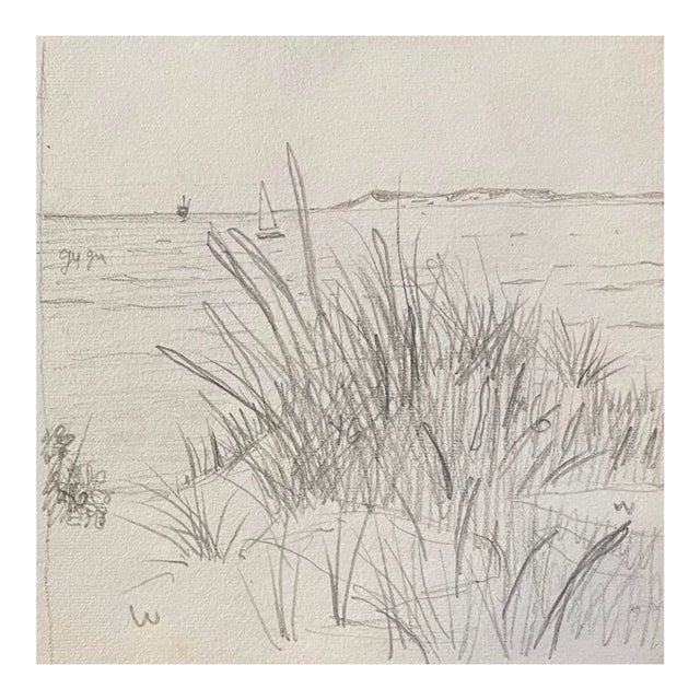 1970s Robert Angeloch Wellfleet Harbor Massachusetts Drawing For Sale