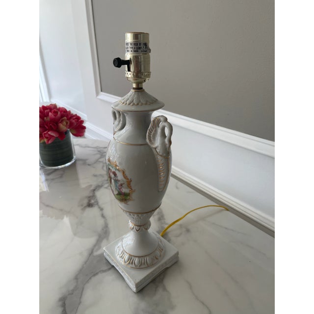 Mid 20th Century Vintage French Style Ceramic Lamp Completely Restored For Sale - Image 5 of 12