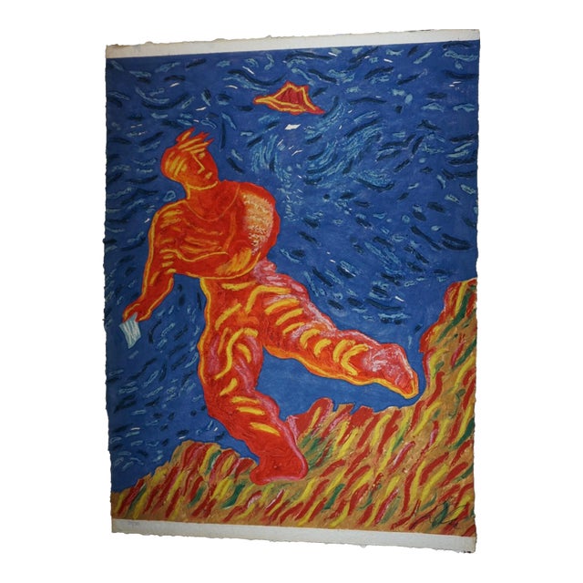 1980s Sandro Chia Untitled #10 Carborundrum Etching on Hand Made Paper For Sale