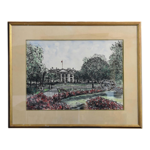 The White House From Lafayette Square Water Color