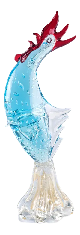 Vintage Rooster Bullicante in Murano Glass
