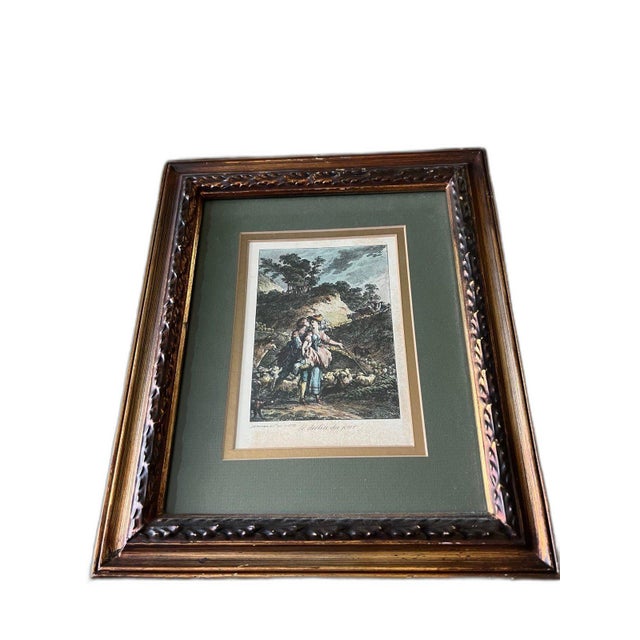 Le Declin Du Jour - Jean-Michel Moreau le Jeune French Engraved Art Framed Print 1772 18th Century Hand Colored Engraving...