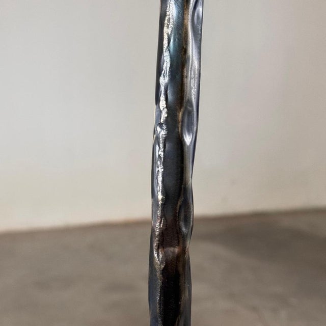 Sculptural Candleholders in Burnished Metal, Italy, 1980s, Set of 3 For Sale - Image 17 of 18