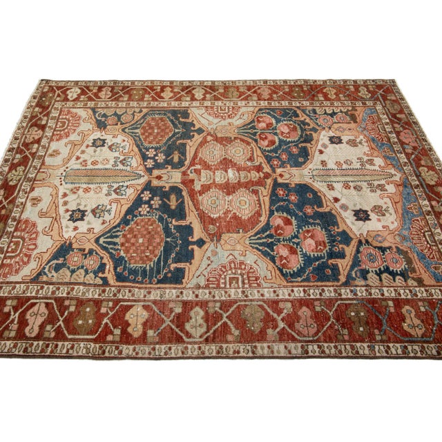 Vintage Persian Handmade Bakhtiari Wool Rug With Allover Design For Sale - Image 11 of 12