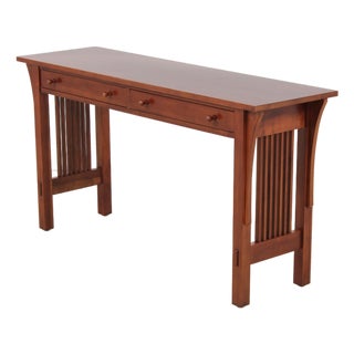 Stickley Mission Cherry 2 Drawer Sofa Table For Sale