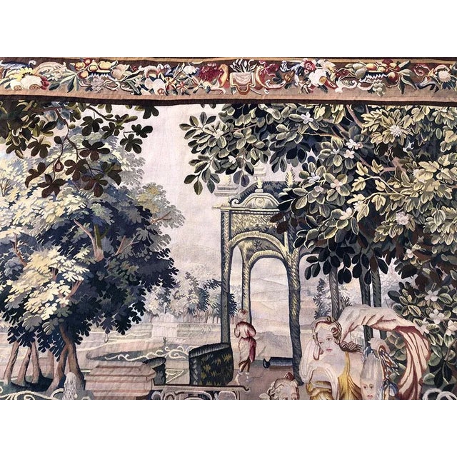 Antique 19th Century Silk & Wool French Tapestry For Sale - Image 9 of 13