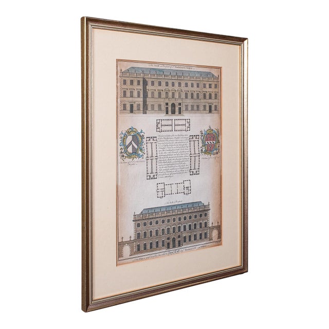 Antique St Bart's Hospital Engraving, English, Framed, Architectural, Georgian For Sale