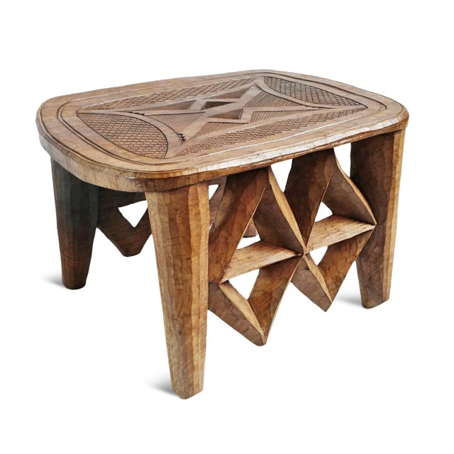Vintage tribal stool from the Nupe people of Nigeria. Larger than usual Nupe stools, this piece is masterfully hand carved...