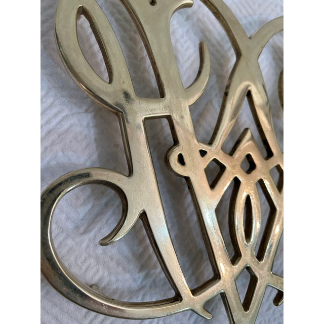 1970s 1970’s Virginia Metal Crafters Williamsburg Queen Anne Solid Brass Trivet For Sale - Image 5 of 8