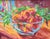 Impressionist Impressionist Bowl Fruit Peaches Painting Including the Antiqued Gold Wood Frame For Sale - Image 3 of 5