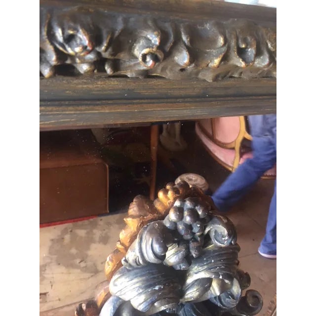 19th Century Italian Carved Giltwood Candles on Mirrors - A Pair For Sale - Image 9 of 13