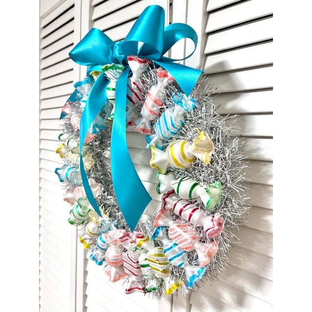 Handmade Christmas Wreath With Vintage Glass Candy Ornaments For Sale In Louisville - Image 6 of 6