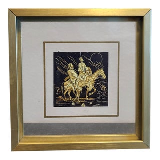 1990s Don Quixote Sancho Panza Damascene Style Art Installation For Sale