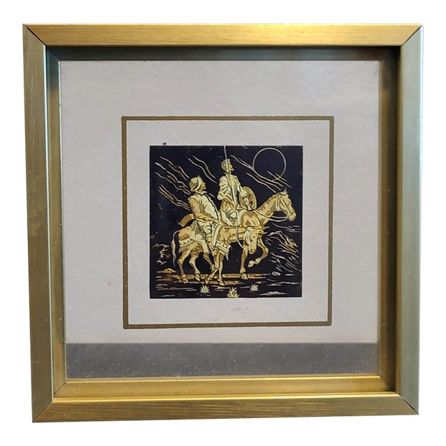 1990s Don Quixote Sancho Panza Damascene Style Art Installation For Sale