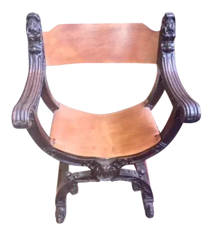 Late 19th Century English Carved Wood Arm Chair