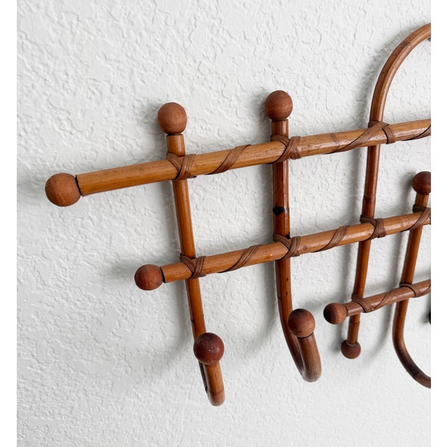 Wood Italian Bamboo & Cane Wall Hooks For Sale - Image 7 of 11