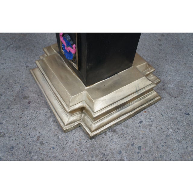 Set of 2 Vintage Venetian Figural Polychrome Bronze Sculpture Pedestals Plant Stands For Sale - Image 12 of 12