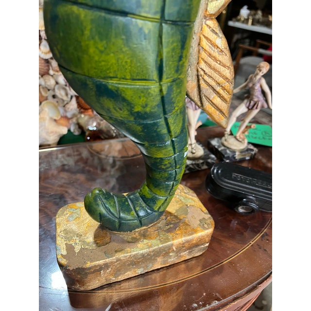 Vintage Green Tall Seahorse Sculpture For Sale - Image 4 of 6