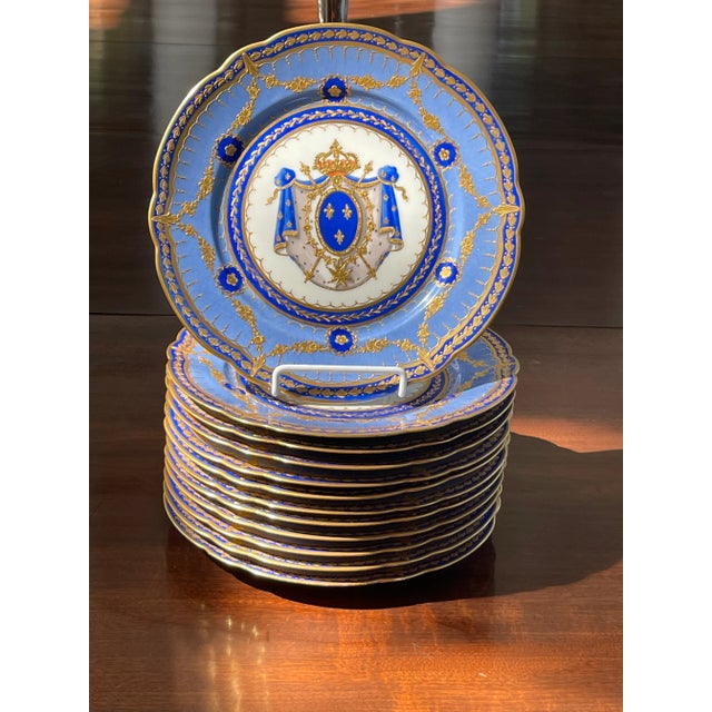 Blue Antique Sampson Dinner Plates- Set of 12 For Sale - Image 8 of 12