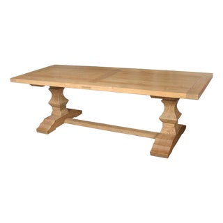 A Trestle Dining Table in Reclaimed Wood For Sale