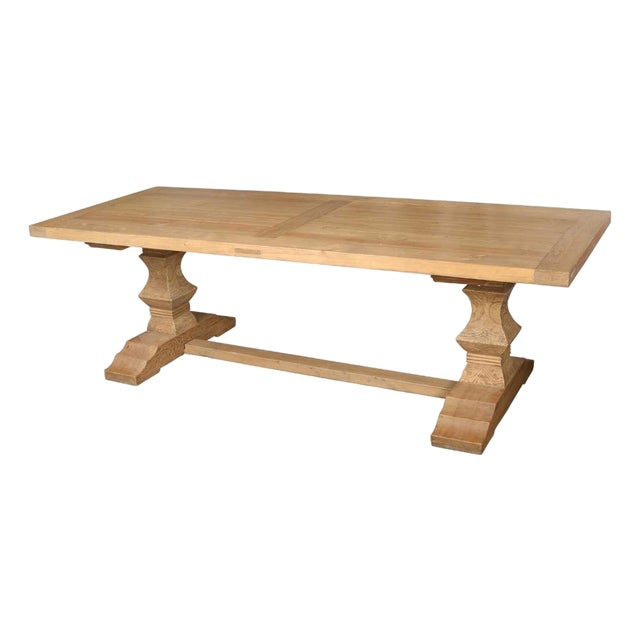 A Trestle Dining Table in Reclaimed Wood For Sale