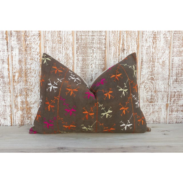 Asvi Antique Indian Folk Lumbar Pillow For Sale - Image 10 of 10