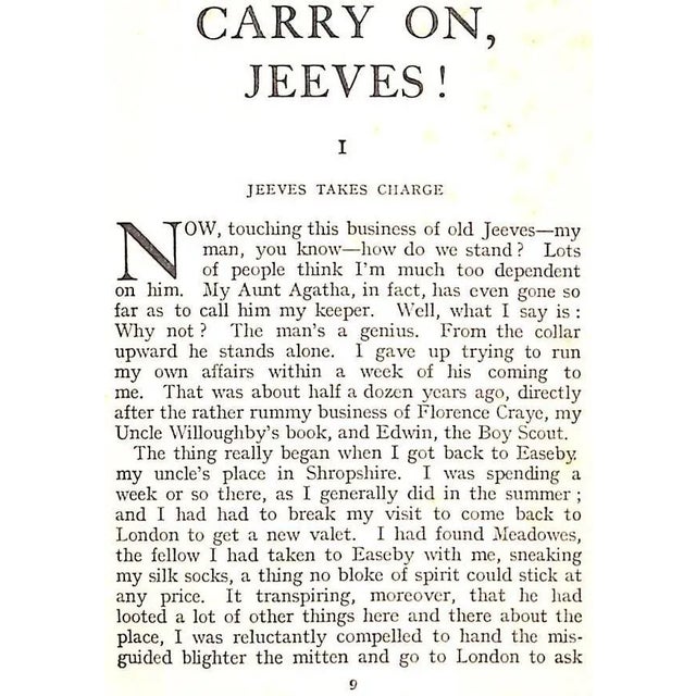 1920s "Carry On, Jeeves!" 1925 Wodehouse, p.g. For Sale - Image 5 of 5