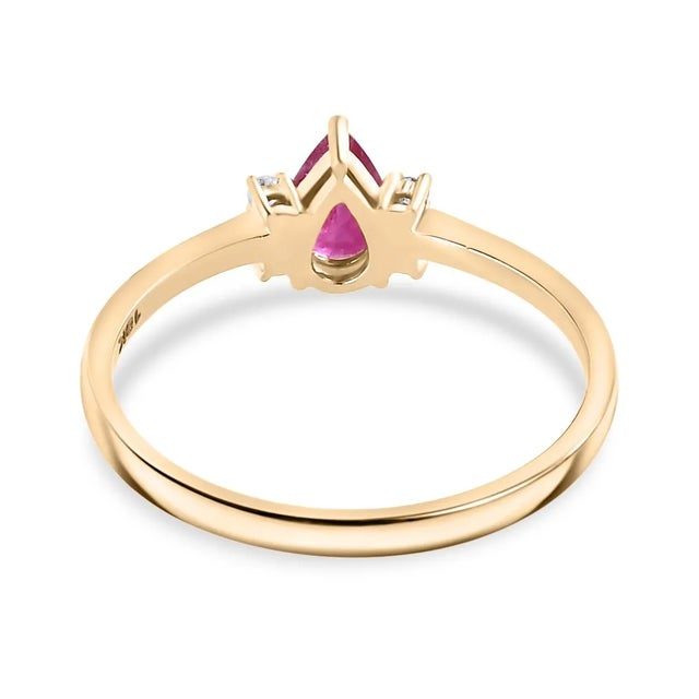 Not Yet Made - Made To Order Minimalist 18k Gold Ruby Diamond Proposal Ring Size 6 For Sale - Image 5 of 12