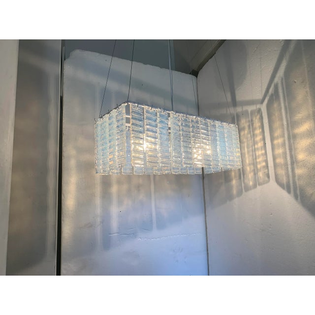 White Murano Glass Sputnik Opalino Italian Handmade Chandelier For Sale - Image 8 of 12