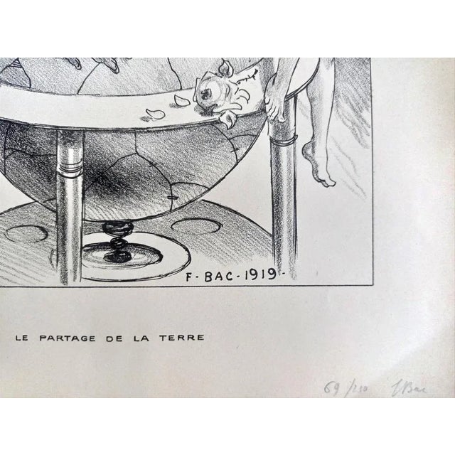 Ferdinand Bac (French, 1859-1952)- Le Partage de la Terre L'Éloge De La Folie: Lithographie Originale Signee (Praise Of...