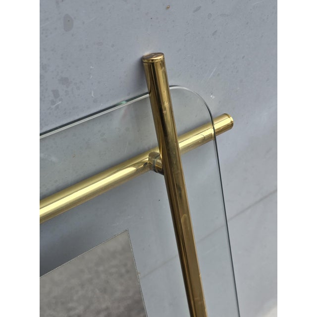 Square Mirror in Tubular Brass from Zevi, 1970s For Sale - Image 6 of 8