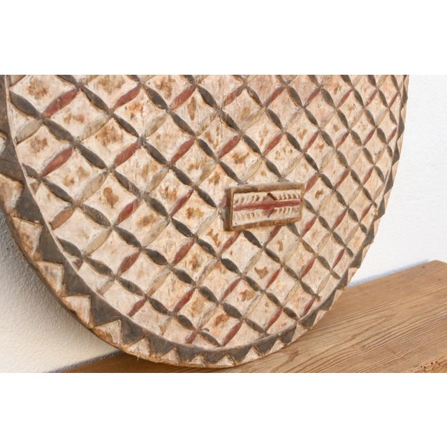 1950s Monumental Carved & Painted Bobo Sun Mask For Sale - Image 5 of 10
