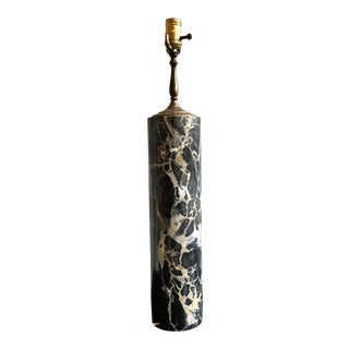 Mid Century Black Marble Lamp For Sale