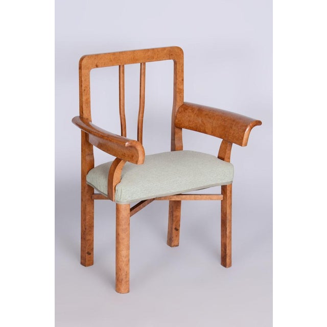 Czech Armchairs in Beech and Maple Root Veneer, 1930s, Set of 3 For Sale - Image 11 of 18